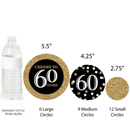 Big Dot of Happiness Adult 60th Birthday - Gold - Birthday Party Giant Circle Confetti - Party Decorations - Large Confetti 27 Count Product Name {4}