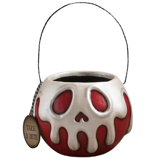 Large Red Apple White Poison Bucket 9" {1}