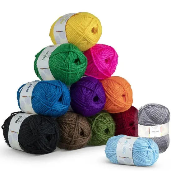 Acrylic Yarn Skeins Set for Crocheting Multicolored 50g Soft Knitting Yarn Skein {4}
