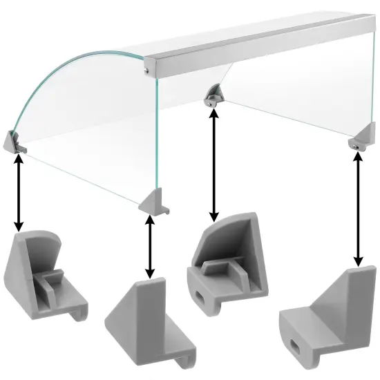 Olde Midway (Set of 4) Replacement Bracket Clips for Hot Dog Roller Machine Glass Cover Sneeze Guards {4}