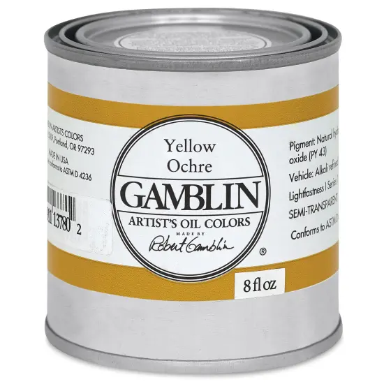 Gamblin Artist's Oil Color - Yellow Ochre, 8 oz Can {2}