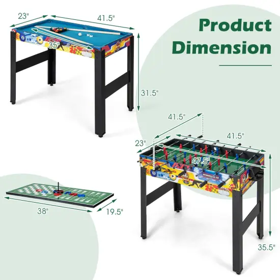 Costway 12-in-1 Combo Game Table Set with Foosball Air Hockey Pool Ping Pong Chess Bowling {3}