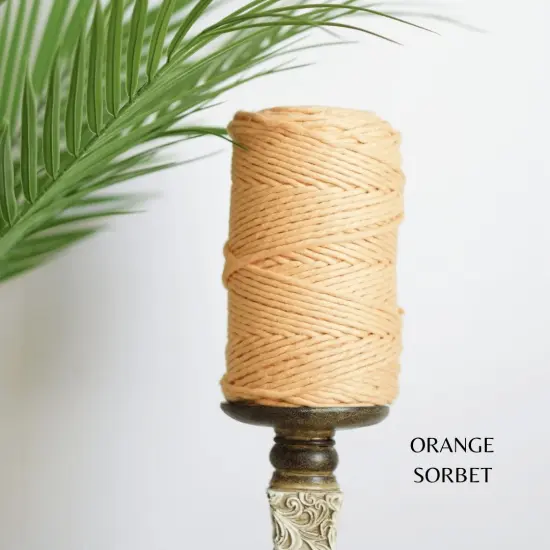 3mm EGYPTIAN GIZA COTTON | Single Strand Macrame Cord Orange Sorbet {1}