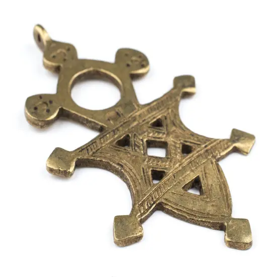 The Bead Chest Bronze Tuareg Star Cross Pendant (89x50mm) {3}
