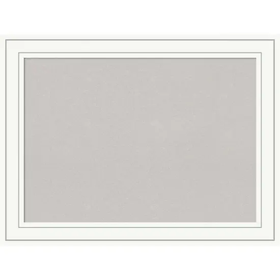 Craftsman White Wood Framed Corkboard, Grey Cork {1}