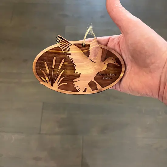 Flying Duck Worlds Best Brother - Cedar Ornament {4}