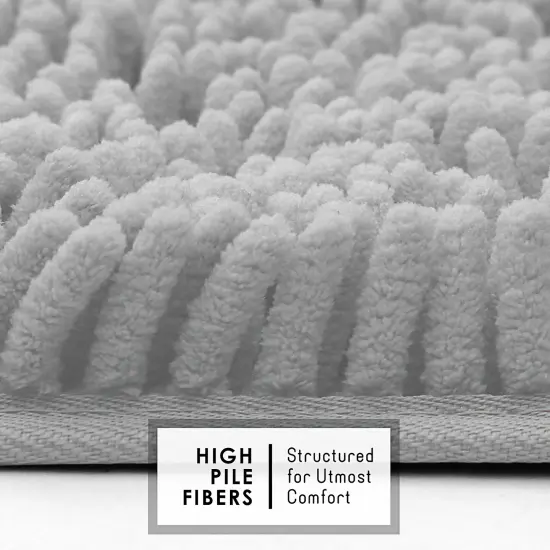 Hearth & Harbor Chenille Bath Mat Silver {3}