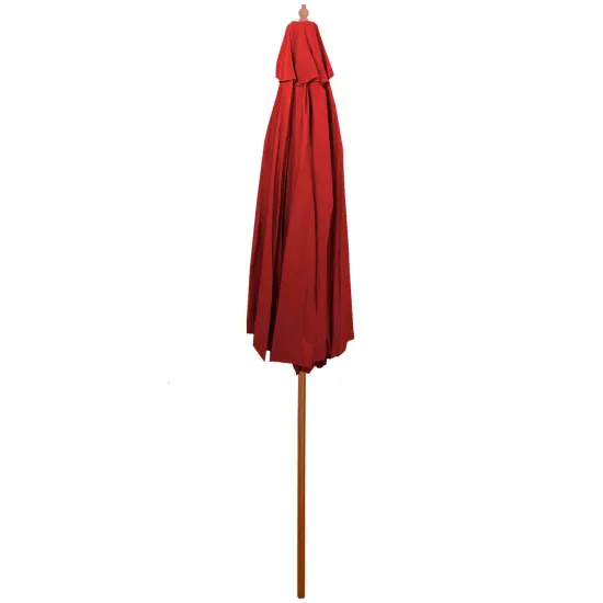 Northlight 8.5ft Outdoor Patio Market Umbrella with Wooden Pole, Red {5}
