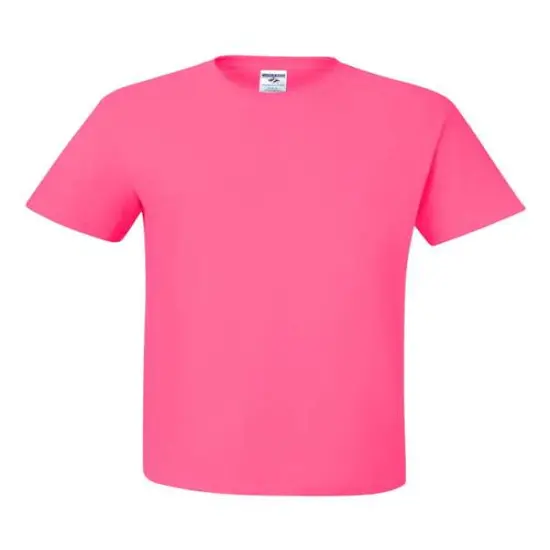 JERZEES&reg; Dri Power Ringspun Short Sleeve Crewneck T-Shirt Neon pink {1}