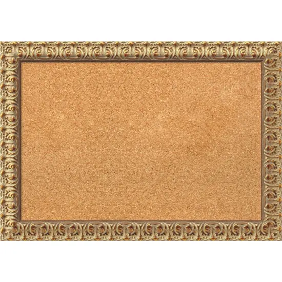 Florentine Gold Wood Framed Corkboard, Natural Cork {7}