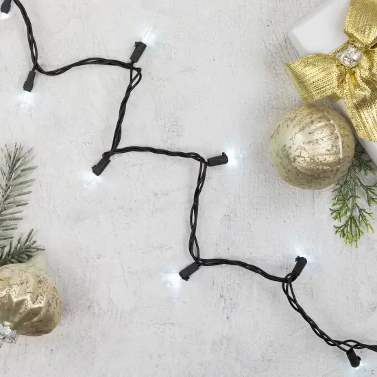 Northlight LED Mini Christmas Lights - Pure White - 33' Black Wire - 100ct Clear {1}