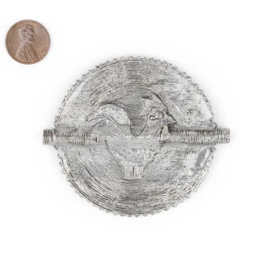 The Bead Chest Rooster Silver Sun Baule Bead Pendant (79x69mm): African Tribal Metal Pendant for DIY Jewelry and Necklace {2}