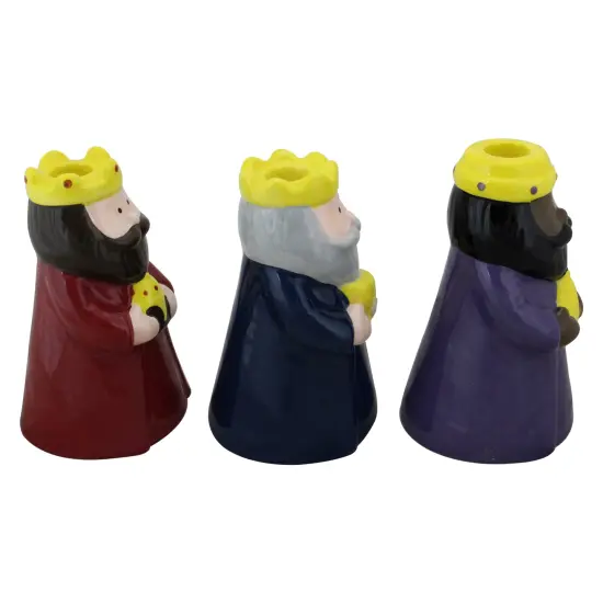 Avon We Three Kings Ceramic Christmas Candle Holders - 6.5" - Set of 3 Multi {3}