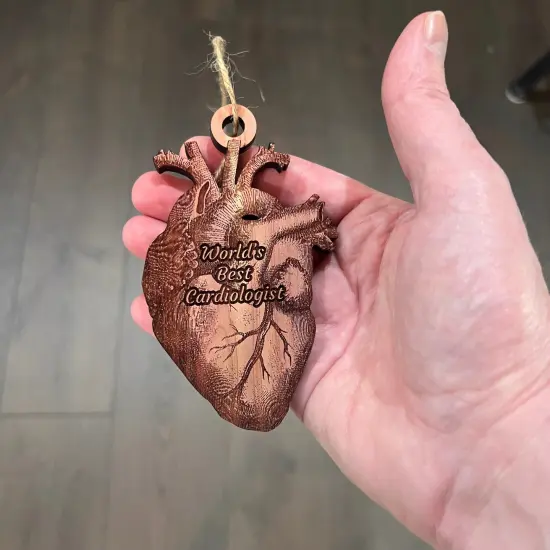 Worlds Best Cardiologist HEART - Cedar Ornament {4}