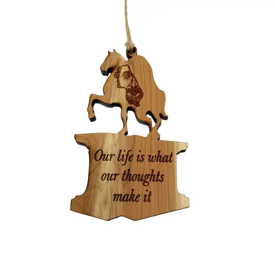 Our Life is what our Thoughts make it Marcus Aurelius CEDAR Ornament {2}