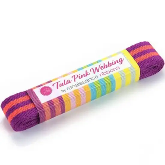 1 " Wide Tula Pink Webbing - watermelon / plum (2yd cut) {1}