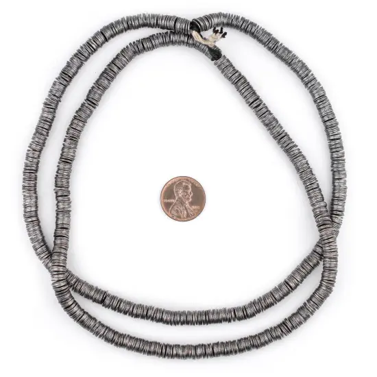 The Bead Chest Antique Silver Interlocking Crisp Beads (6mm, 16 Inch Strand) {2}