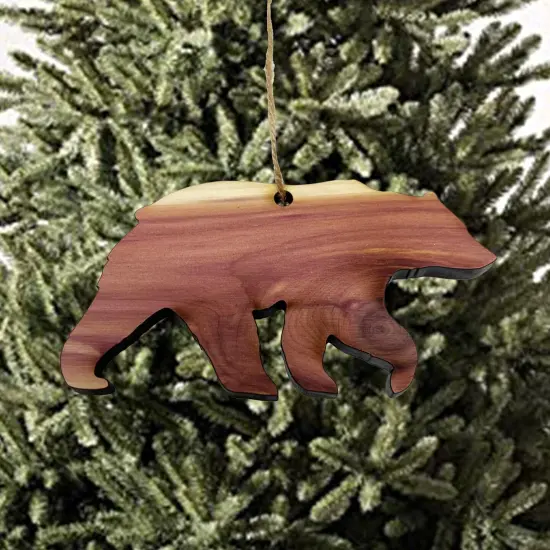 CEDAR Bear Silhouette - Cedar Ornament {5}