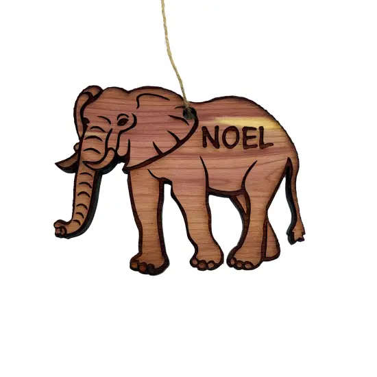 Elephant Noel - Cedar Ornament {3}