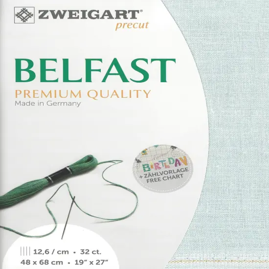 Precut Zweigart Belfast 32 count Greyish Blue {1}