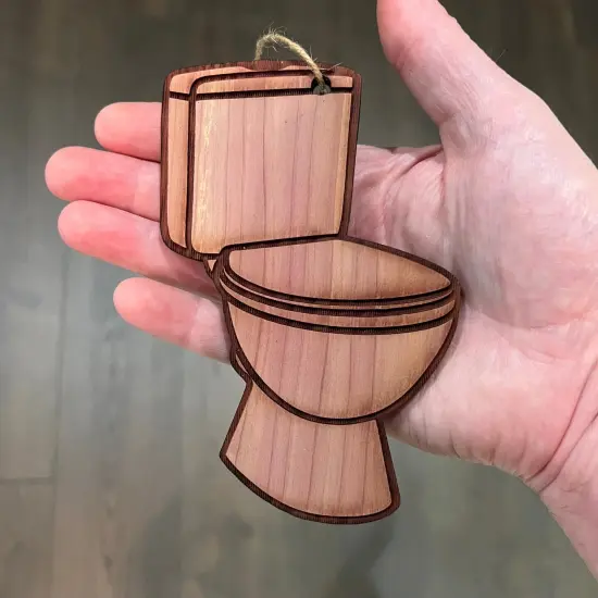 Toilet - Cedar Ornament {3}