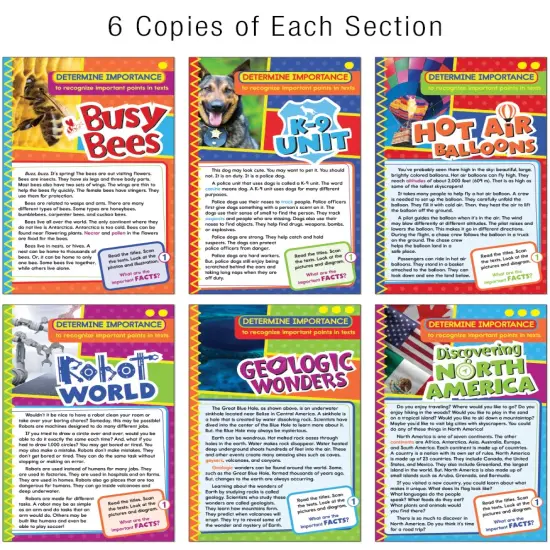 Carson Dellosa Ready to Go: Determine Importance Guided Reading Set, Grades 3-4 Resource Book With 36 Nonfiction Leveled Readers, Discussion Guides, Prompts, and More {3}