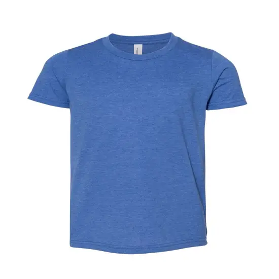 BELLA + CANVAS&reg; Youth CVC Jersey Crew Neck Short Sleeve Tee - 3001YCVC Heather true royal {1}