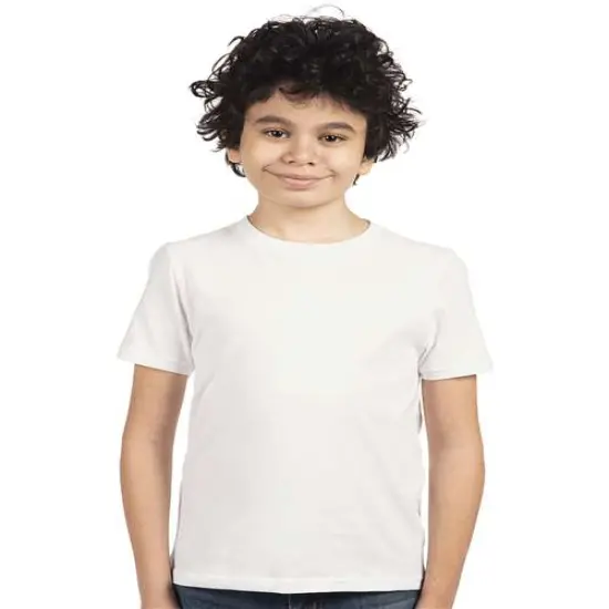 Next Level&reg; Youth Cotton Crewneck Short Sleeve T-Shirt White {1}