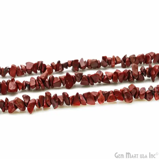 Dark Coral Chip Beads, 34 Inch, Natural Chip Strands, Drilled Strung Nugget Beads, 7-10mm, Polished, GemMartUSA (CHDR-70004) {3}