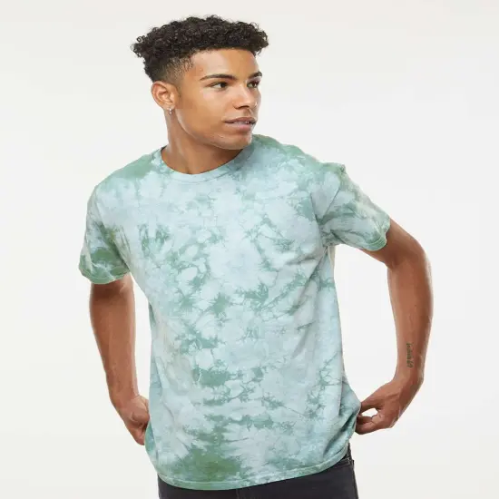 Dyenomite&reg; Best Stylish Crystal Tie Dyed Crewneck Short Sleeve Tee Moss {1}
