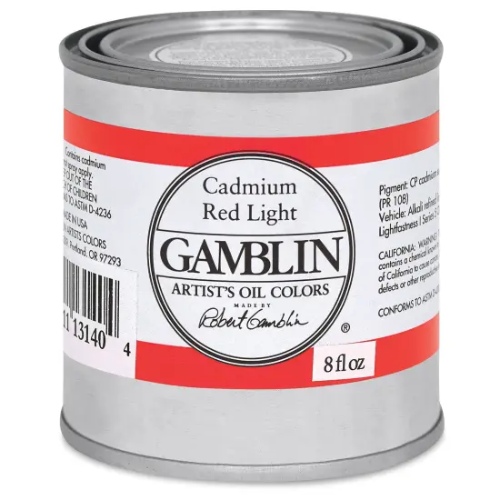 Gamblin Artist's Oil Color - Cadmium Red Light, 8 oz Can {2}