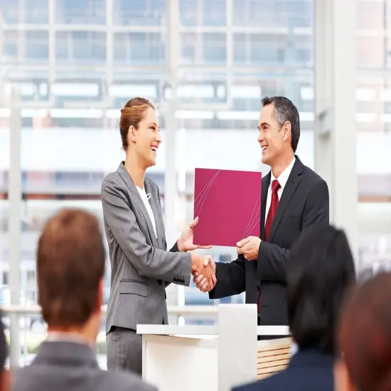 Great Papers! Petal Touch Certificate Cover with Foil, Pink with Rainbow Foil, 12" x 9.375"(folded) with Die-Cuts for 8.5" x 11" Document, 5 count {3}