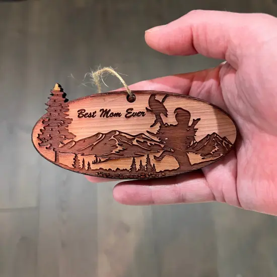 Best Mom Ever Eagle Nest - Cedar Ornament {3}