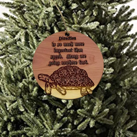 Turtle Direction is so much more important than speed - Cedar Ornament {2}