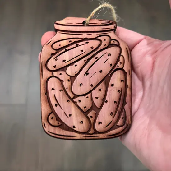 Pickle Jar - Cedar Ornament {4}