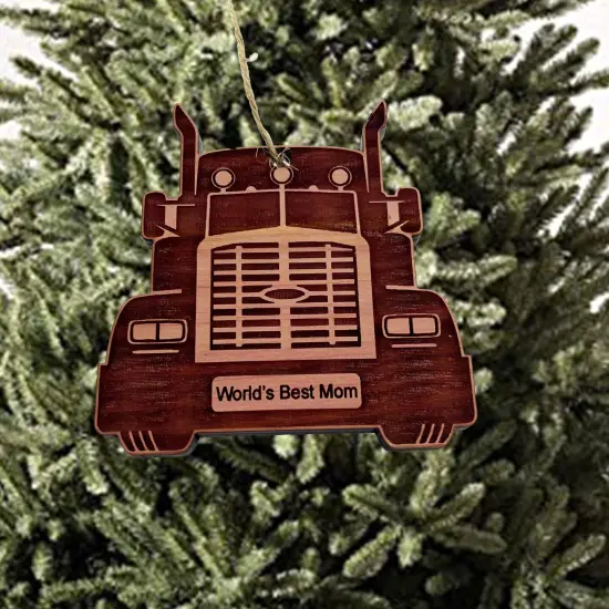Diesel Worlds Best Mom - Cedar Ornament {3}