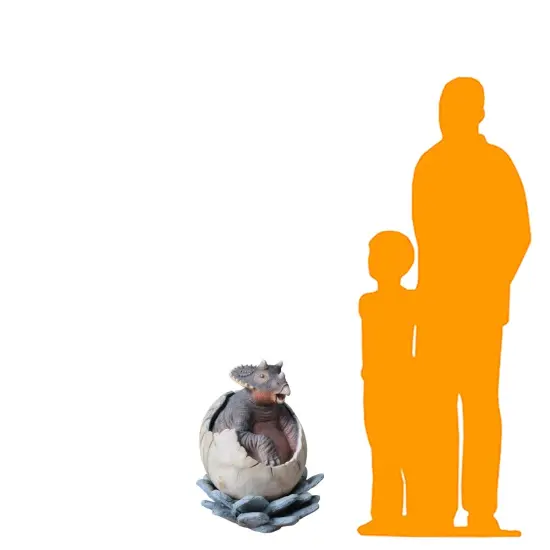 Triceratops Dinosaur Hatching Statue {2}