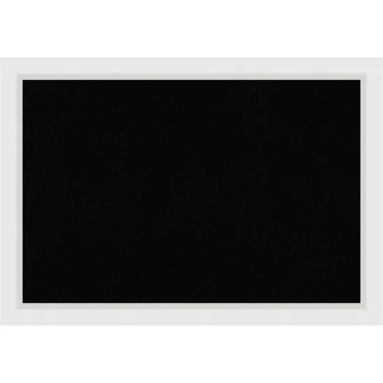 Blanco White Wood Framed Corkboard, Black Cork {1}