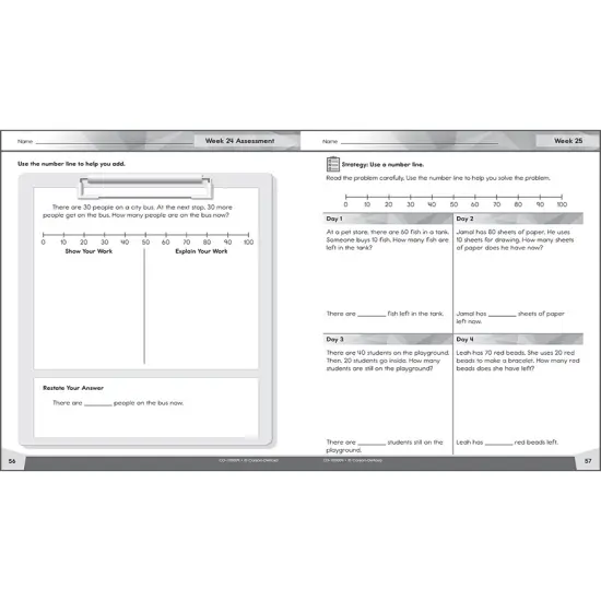Carson Dellosa Problem Solving 4 Today 1st Grade Workbook, Math Book With Counting, Addition, Subtraction, Number Lines, Place Value, and More Mathematics, Classroom or Homeschool Curriculum {3}