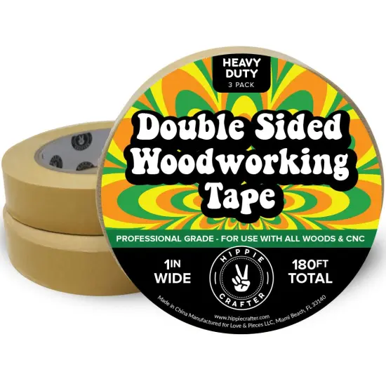 3 Pk Double Stick Tape Double Sided Woodworking Tape 1" inch Wide Wood Tape for Woodworkers CNC Machines Routing Templates Strong Heavy Duty 60 Feet Each (180FT Total) {1}