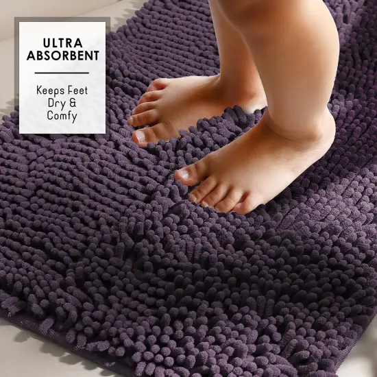Hearth & Harbor Chenille Bath Mat Purple {4}