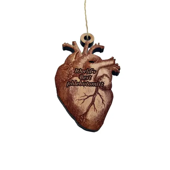 Worlds Best phlebotomist HEART - Cedar Ornament {3}