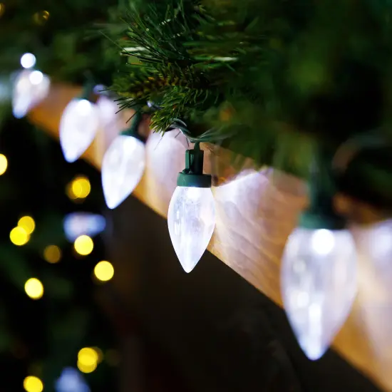Northlight LED C9 Christmas Lights - Pure White - 16' Green Wire - 25ct Clear {3}