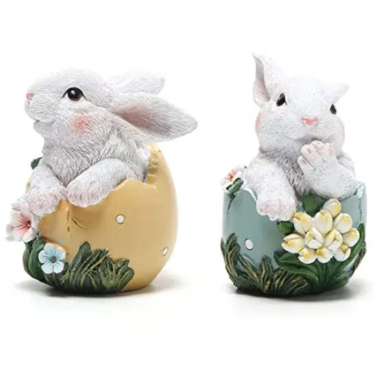 Hodao Easter Bunny Decorations Spring Home Decor Bunny Figurines(Resurrection Protein Rabbit 2pcs) {1}