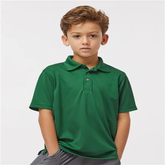 Paragon&reg; Youth Saratoga Performance Mini Mesh Polo T-shirt White {2}