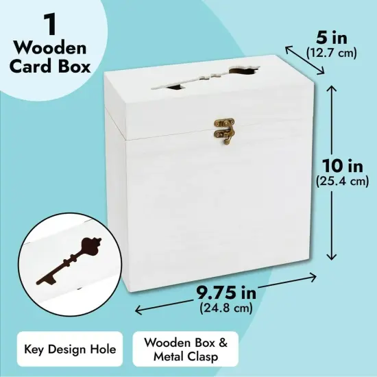 Rustic Wooden Wedding Card Box with Lock and Slot {2}