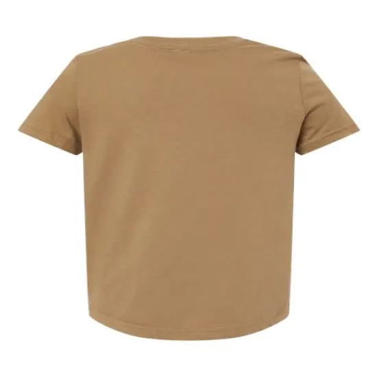 Rabbit Skins &reg; Toddler Girls' Ruffle Neck Fine Jersey Crewneck Short Sleeve Tee Heather {6}