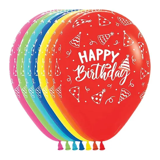 Assorted Birthday Hat Balloons, Celebrations with 50 Joyful Pieces of Festive Fun | RAHEEV&reg; {2}