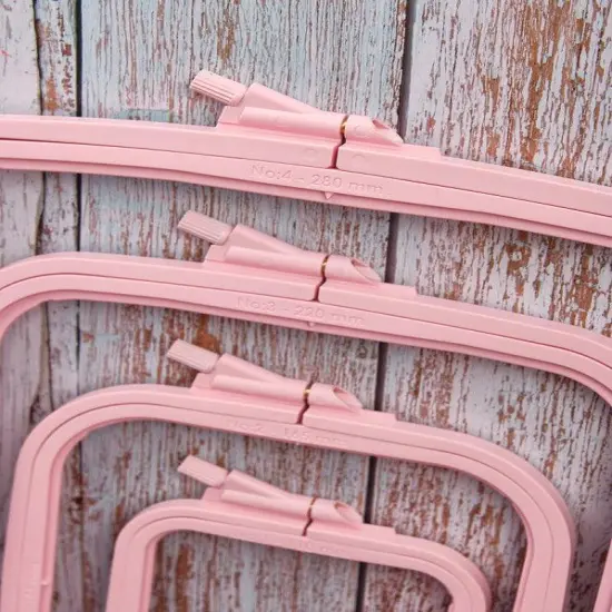 Plastic Square Hoop Nurge 170-12 Pastel Pink {3}