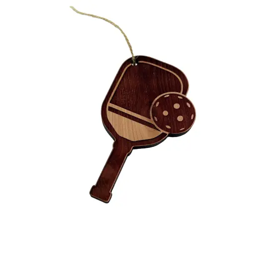 Pickleball - Cedar Ornament {3}